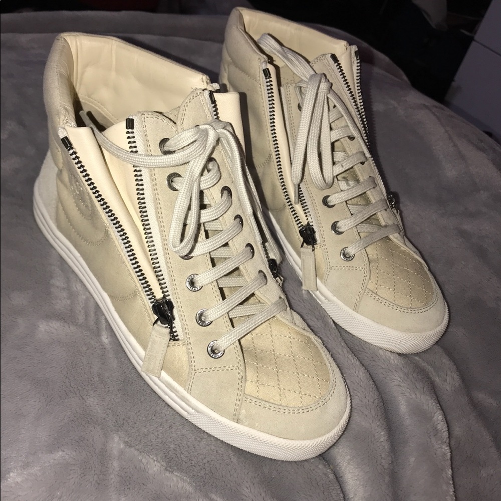 Chanel Quilted HighTop Sneakers